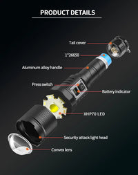 30W Rechargeable LED Flashlight