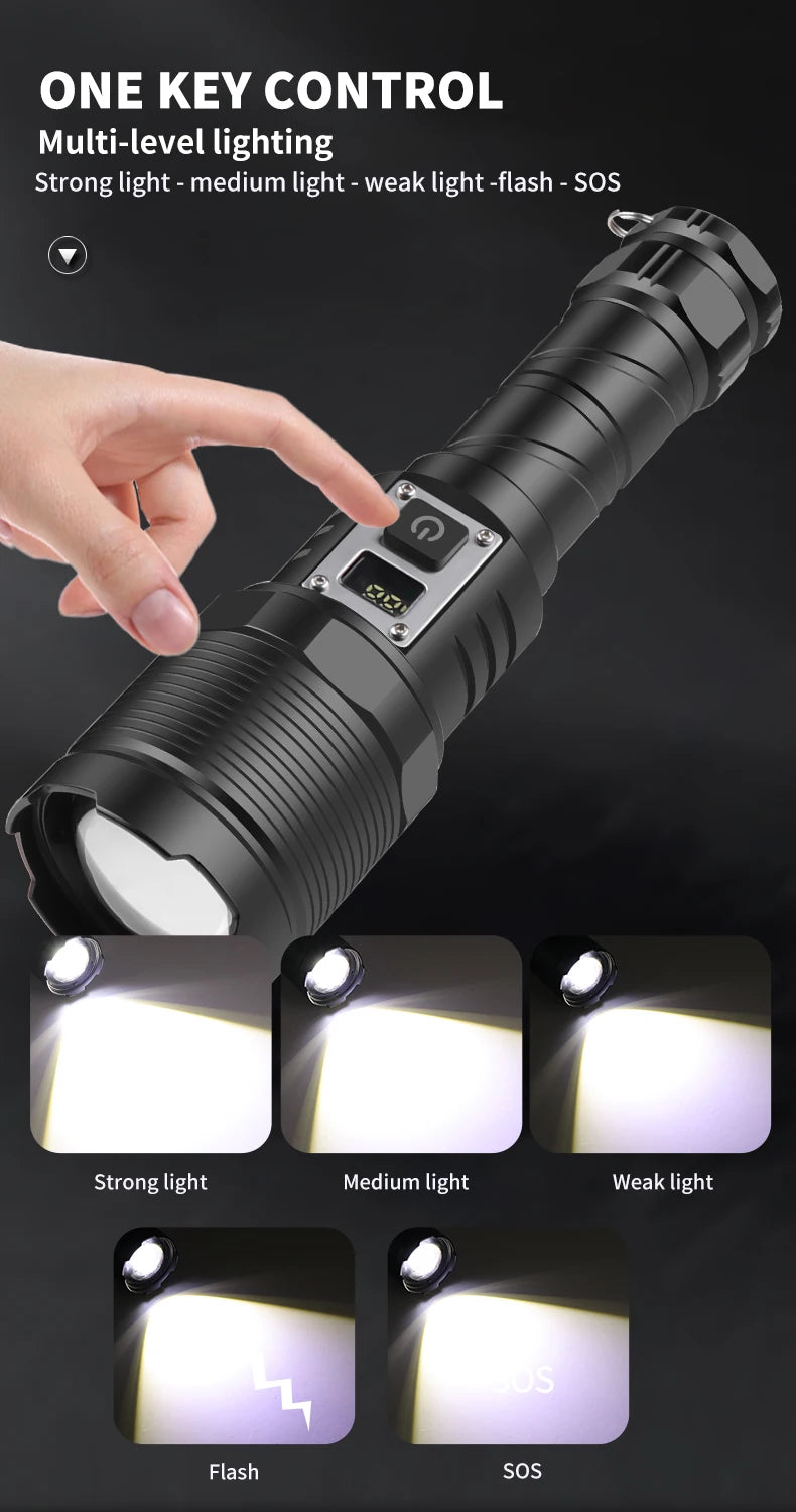 30W Rechargeable LED Flashlight
