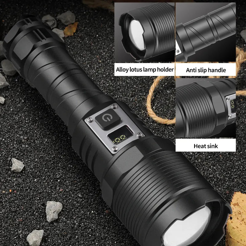 30W Rechargeable LED Flashlight