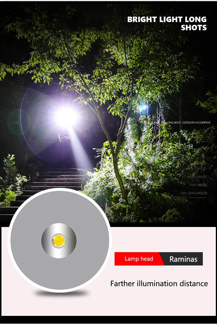 8000 Lumens LED Flashlight