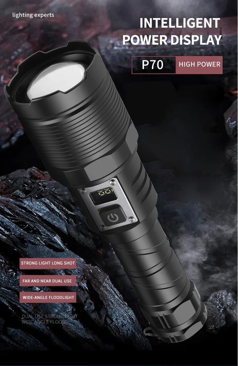 30W Rechargeable LED Flashlight