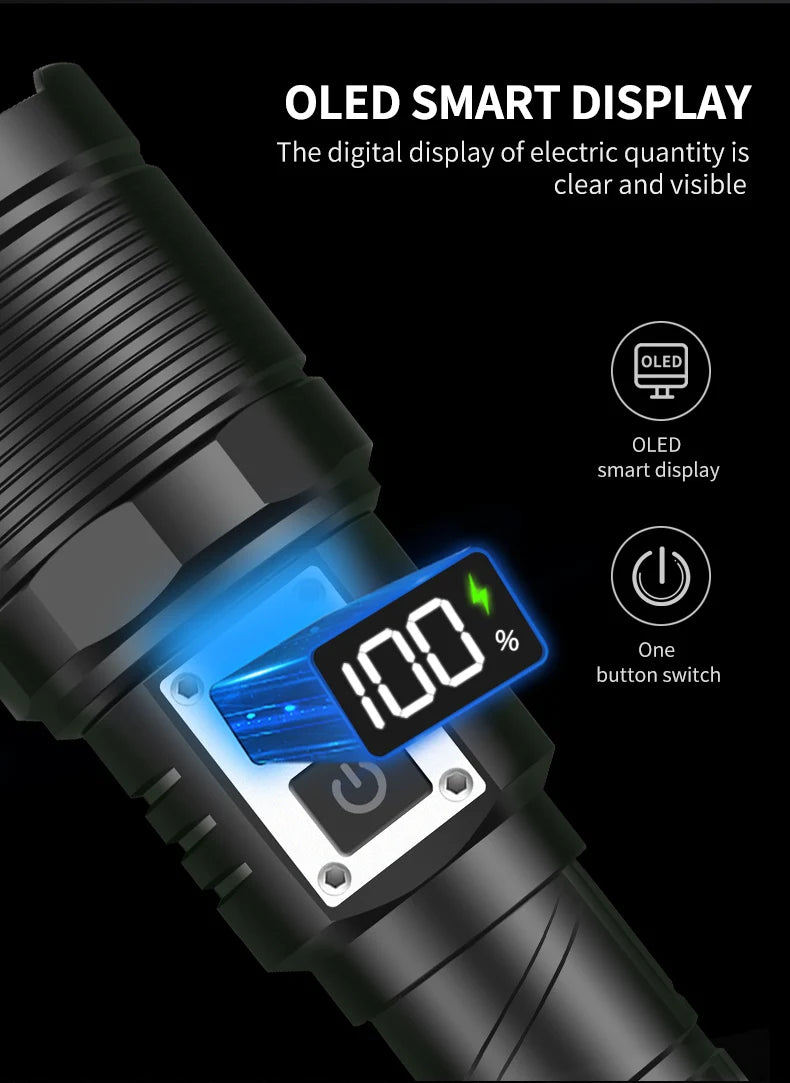 30W Rechargeable LED Flashlight